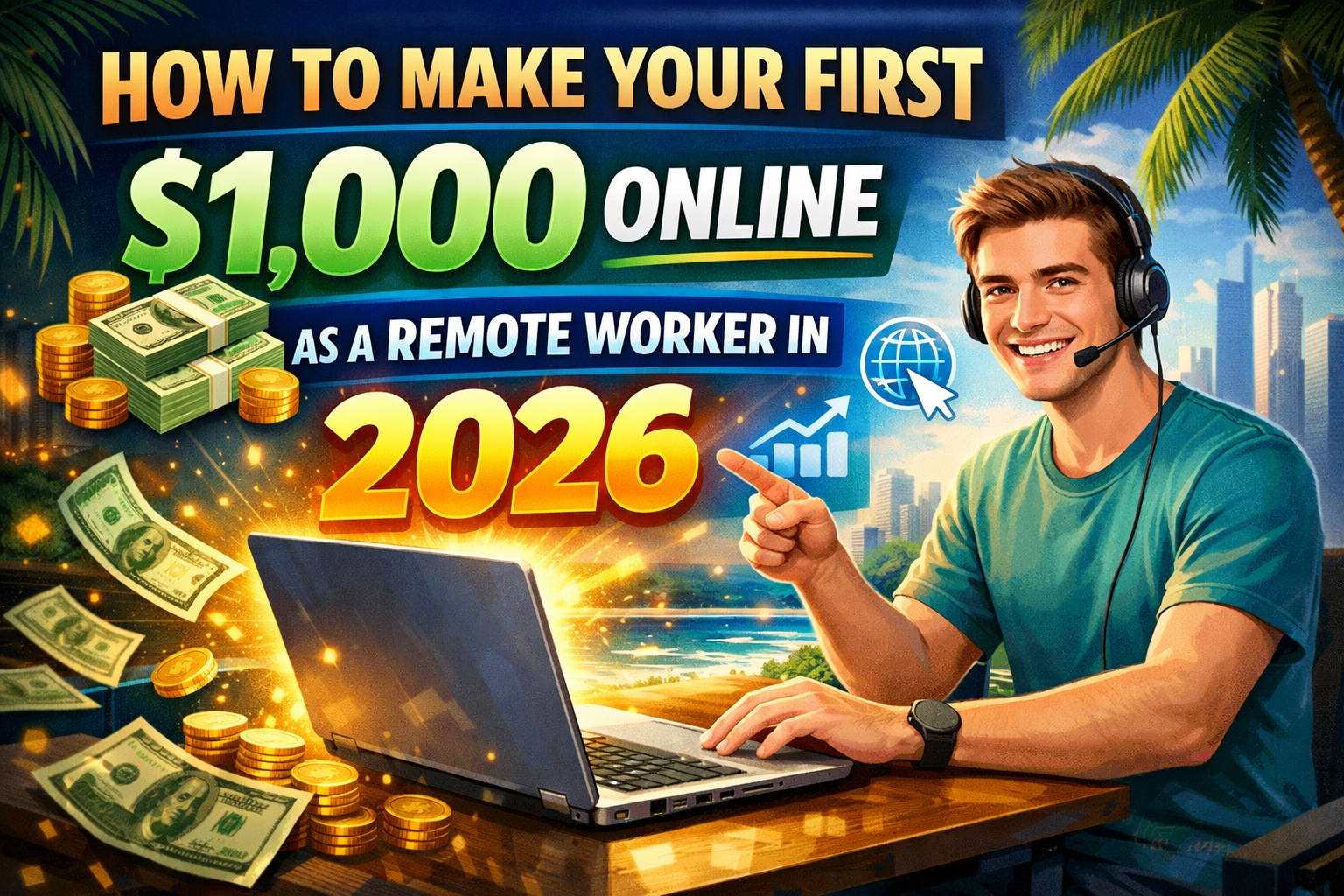 You are currently viewing How to Make Your First $1,000 Online as a Remote Worker in 2026
